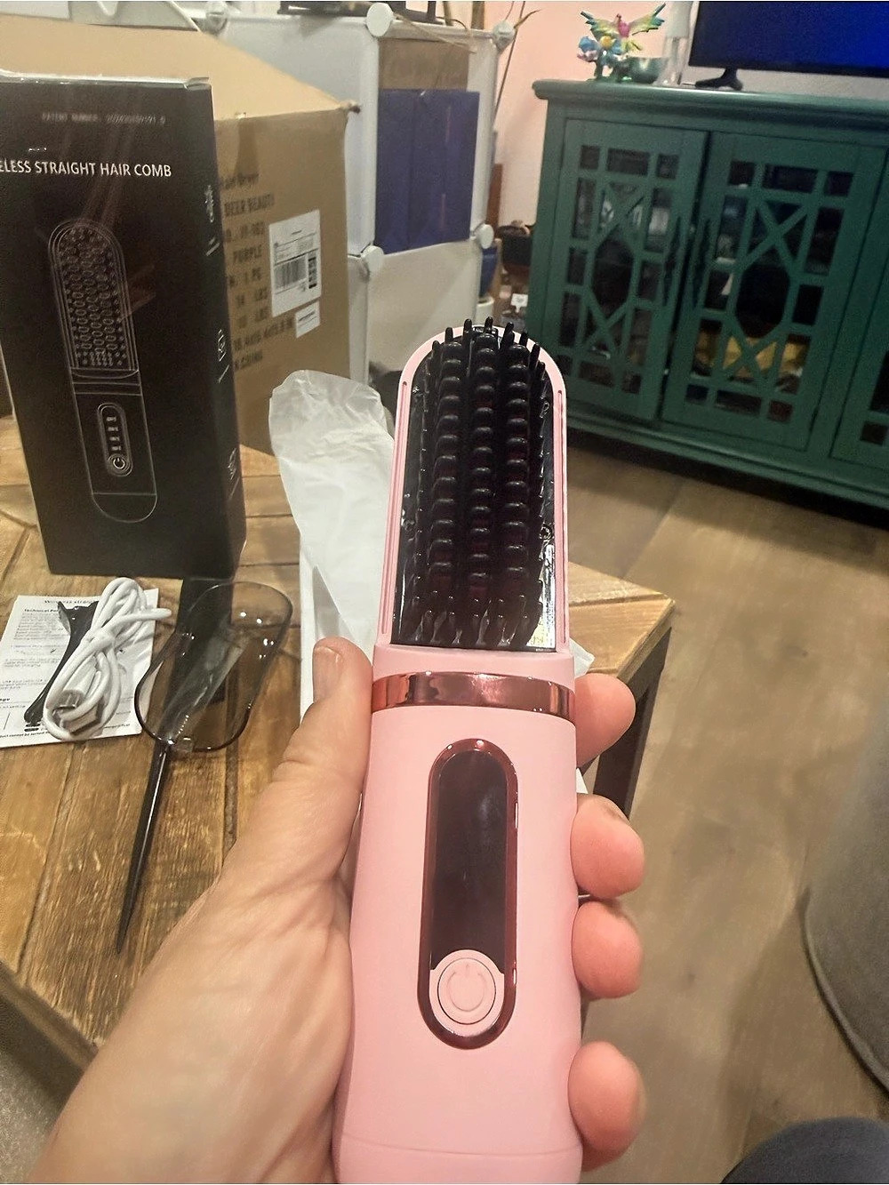 Pink Hair Straightening Brush